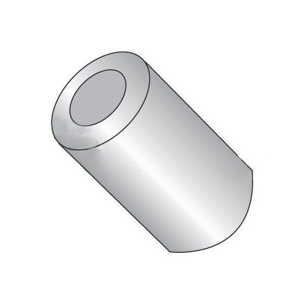 Newport Fasteners Round Spacer, #4 Screw Size, Plain Aluminum, 3/4 in Overall Lg, 0.114 in Inside Dia, 1000 PK 486266 - main